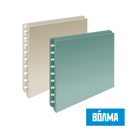 Плита пазогребневая гипсовая пустотелая ВОЛМА (ПГП), 80 мм 